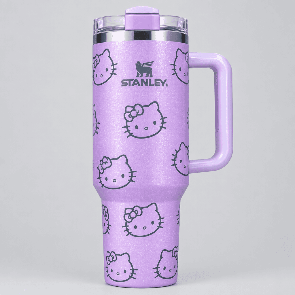Hello Kitty Cup Flowstate Tumbler - 40oz - Purple Glitter Limited Edition-